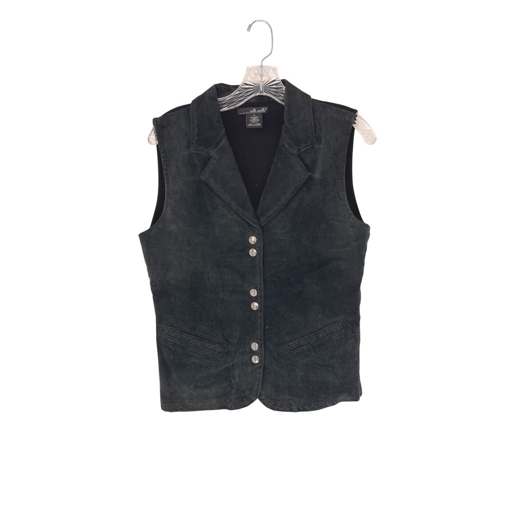 Willi Smith Suede Leather Vest Women's Western Cowgirl Country Barn Ranch Medium